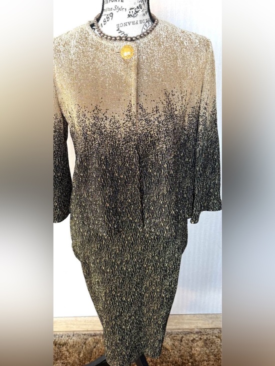 St. John Dresses & Skirts - St John Metallic Gold and Black Ombre Women's dress suit size 2